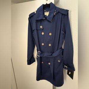 Michael Kors Double Breasted Trench Coat with Detachable Hood